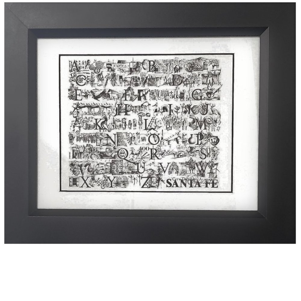 Small Santa Fe Alphabet, Hand Illustrated, Framed - Picture 2 of 14